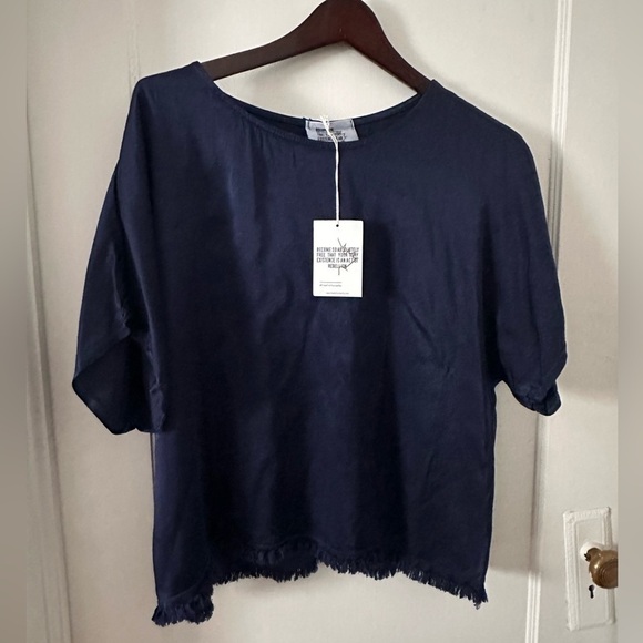 Free For Humanity Tops - Free For Humanity, Round Neck Fringe Top O/S NWT; made in Italy